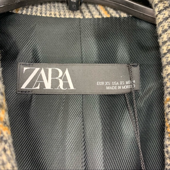 ZARA | 3/4 Length Glen Check Overcoat - Picture 3 of 3